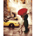 Счастье под красным зонтом Алмазная картина-раскраска