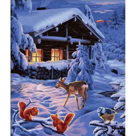 Зимняя сказка - раскраска, 8 эскизов для маленького художника