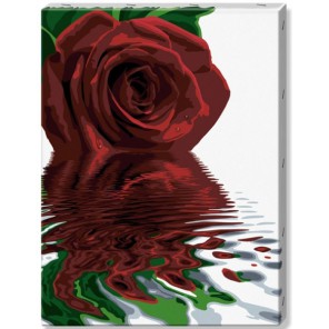 Отражение розы Раскраска на холсте по номерам акриловыми красками Schipper (Германия)