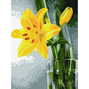 Желтая лилия Раскраска картина по номерам на холсте EX5018