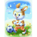 Зайчонок футболист Раскраска картина по номерам на холсте