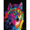  Радужный гордый волк Раскраска картина по номерам на холсте EX5252