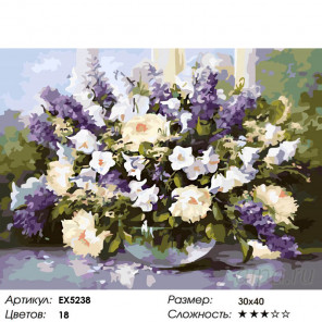 Количество цветов и сложность Аромат весенних цветов Раскраска картина по номерам на холсте EX5238