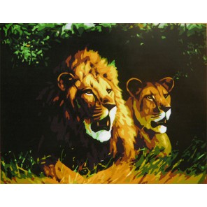 Львы Раскраска по номерам акриловыми красками на холсте Worad Art