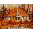 Домик в лесу Раскраска по номерам акриловыми красками на холсте Worad Art