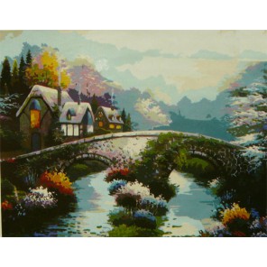 Мост через речку Раскраска по номерам акриловыми красками на холсте Worad Art