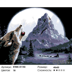 Раскладка Северная луна Раскраска по номерам на холсте Живопись по номерам KTMK-01143