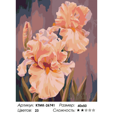 Количество цветов и сложность Розовые ирисы Раскраска по номерам на холсте Живопись по номерам KTMK-26741