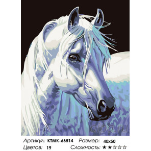 Количество цветов и сложность Породистая лошадь Раскраска по номерам на холсте Живопись по номерам KTMK-66514