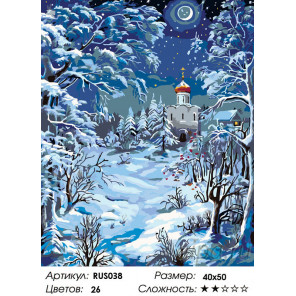 Количество цветов и сложность Зимний храм Раскраска по номерам на холсте Живопись по номерам RUS038
