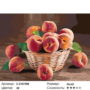 Раскладка Аромат спелых персиков Раскраска по номерам на холсте Живопись по номерам Z-Z101958