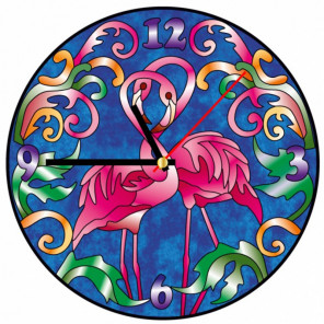 Фламинго на закате Набор для создания витражных часов Color Kit