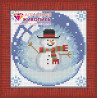 В рамке Новогодний шарик со снеговиком Алмазная вышивка мозаика АЖ-1258