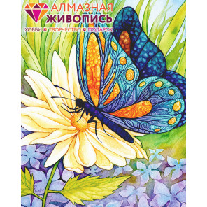  Бабочка и цветочек Алмазная вышивка мозаика АЖ-1129