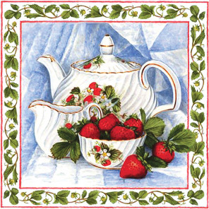  Чай с клубникой Алмазная вышивка мозаика АЖ-1442