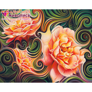  Розы в абстракции Алмазная вышивка мозаика АЖ-1393